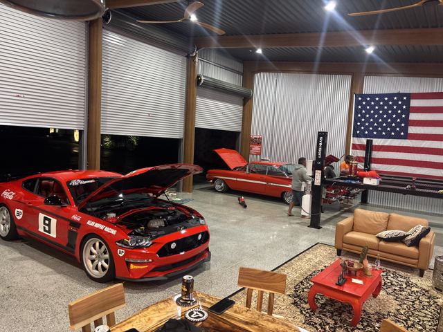 Custom hardwood bar and entertainment shed by Curtain Constructions